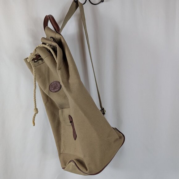 Ralph Lauren Vintage 90s Safari Traveler Khaki Canvas Leather Backpack Duffle main image 8